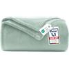 WAVVE Coperta Plaid Divano Pile di Flanella 260gsm - 130x150 cm, Verde Chiaro - Coperta Letto Singolo 150x130, Copridivano Caldo e Morbido