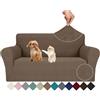 Ystyle Elasticizzato Copridivano 2 Posti Con Braccioli, Marrone | Universale Fodera Divano, Copridivani Antigraffio Gatto Antiscivolo Antimacchia, Moderno Sofa Cover Lavabile