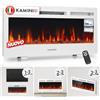KAMINIO® Marlon PRO 36 Camino elettrico da incasso, parete o appoggio | 3 in 1 caminetto elettrico decorativo, termocamino con effetto fuoco LED in 12 colori, termostato e telecomando, bianco