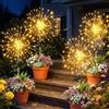 yowin Luci Solari per Giardino 4 Pezzi 120 LED Lucine da Esterno | Energia Solare Fuochi D'artificio IP65 Impermeabile 8 Modalità Decorative Lampade per Vialetto Prato Feste - Bianco