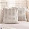 Ystyle Federe Cuscini divano 40 x 40 cm Set da 2, Divano Copricuscini in Velluto Morbido, Moderna per Camera da Divano Letto, con Cerniera Invisibile Lavabili Elegante Resistente, Avena