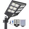 Ofuray Of-2000W Lampione Solare Led Esterno, IP67 Impermeabile Lampioni | 6500K Faro Led Esterno con Pannello Solare, Sensore Movimento, Crepuscolare, Luci Solari per Giardino, Garage
