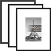 upsimples Confezione da 3 Cornici portafoto, Cornice 40x 50 cm Nere | Con Supporto Orientamento Orizzontale o Verticale, Cornici per Ppuzzle, Parete, Poster, Diploma Universitario