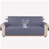 Ystyle Copridivano 3 Posti Con Braccioli Universale, Blu Grigio | Copridivani Trapuntato Con Tasche, Copridivano Antigraffio Gatto Cani, Copri Divano Salvadivano Antimacchia Antiscivolo