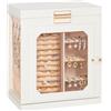 HOOBRO Scatola Portagioie Rotante a 360° con 6 Cassetti e Vetrina in Vetro, Espositore Verticale per Gioielli, Ideale per Collane, Anelli, Orecchini, Bracciali, Orologi, Bianco e Oro EWT16JB04
