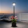 DJGIFI Lampada Solare con Vaso, 138cm, Lampada da Esterno con Fioriera | 138cm hohe Weg- & Eingangslaterne. Warmweißes LED, Wetterfest. 2-in-1 Gartenleuchte & Pflanzgefäß für Terrasse & Einfahrt.