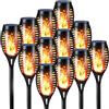 Geemoo Solari Esterno Fiamma Luci 12 Pezzi Lampade Solari da Giardino Torcia Luce con Effetto Fiamma Tremolante Realistico, Luci Decorative per Esterno, Giardino, Patio, Prato, Corridoio