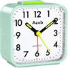 Azxb Sveglia analogica, silenziosa, senza ticchettio, sveglia da viaggio con luce notturna, snooze, funzionamento a batteria, sveglia forte, luminosa, silenziosa, piccola sveglia da scrivania per