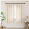 Joydeco Tende Lino Semitrasparenti per Interni Finestre 2 Pezzi L 140 x A 175 CM, Tende Decorative Moderne con Fettuccia Camera da Letto Soggiorno Sala da Pranzo, Beige