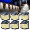 CZHHMART Luci LED Solare Esterno Giardino - 248 LED Luce Esterne con Pannello Solari | IP65 Impermeabile, Sensore da Movimento, 270° Illuminazione, 3 Modos Lampada da Esterni per Parete Garage 6 Pezzi Luce Bianca