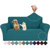 Ystyle Copridivano 2 Posti Con Braccioli, Super Elasticizzato Fodera Divano, Copridivani Antigraffio Gatto Antiscivolo Antimacchia, Universale Moderno Sofa Cover Lavabile, Verde Scuro