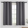 PONY DANCE Tende Corte Oscuranti per Finestre Piccole, L 90 x A 120 CM | 2 Pezzi, Termiche Isolanti, per Camera da Letto Moderne, per Interni, Blackout, per Cucina, con Anelli, Blackout, Grigio
