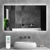 byecold Riscaldatore a infrarossi per specchio con termostato, 580 watt - Riscaldatore a infrarossi per specchio con illuminazione a LED - Specchio da bagno, 100x60 cm