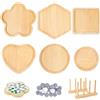 COEWUR Set di 6 sottobicchieri in bambù per mosaico Sottobicchiere Legno Mosaico Esagonale Sottobottiglia da Tavola Sottobicchieri a Mosaico per Candele, Birra, Bevande, Bicchieri, Tazza da Caffè