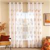 MIULEE Tende Voile con Arancione Ricamata Motivo 2 Pezzi 140 x 175 cm | Tende per Interni Bianche Trasparenti con Occhielli, Tenda Finestra Interni per Casa Camera da Letto Soggiorno e Salotto