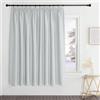 PONY DANCE Tenda Oscurante Termica per Salotto con Fettuccia | per Camera da Letto, Antifreddo, Privacy, per Interni, Blackout, OEKO-TEX, 1 Pezzo L 280 x A 175 CM, Bianco Grigiastro