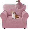 Ystyle Universale Copridivano 1 Posto con Braccioli, Rosa | Copridivani Elasticizzato, Copri Divano AntiGraffio Gatto Cani, Fodera Divano Antiscivolo, Sofa Cover Antimacchia Lavabile