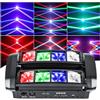 ZKYMZL Spider Moving Head Light LED Beam DJ Lights RGBW Suono Attivabile e Controllo DMX512 per Luci da Festa, Pub, Disco, Spettacolo, Matrimonio, Eventi, Illuminazione da Palco.