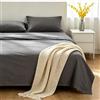 VKZ Set Lenzuola Matrimoniale Cotone con Angoli, Completo Letto Matrimoniale in Puro Cotone per Biancheria da Letto Confortevole e Durevole,GRIGIO SCURO