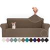 Ystyle Copridivano 4 Posti Con Braccioli, Super Elasticizzato Fodera Divano, Copridivani Antigraffio Gatto Antiscivolo Antimacchia, Universale Moderno Sofa Cover Lavabile, Marrone