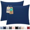 Dreamzie Federa Cuscino 65x65 cm, Set di 2 - Per i Cuscini 65x65cm - Federa da Cuscino - Copri Cuscino per Letto in Microfibra con Cerniera - Oeko-Tex, Blu Scuro