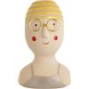 Baroni Home Vaso in Ceramica, Soprammobile Decorativo, Statuetta da Interno o Esterno a forma di Nuotatrice Costume Grigio, 9X8X15