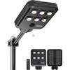 Gefolly G-5000W Lampione Solare Led Esterno con Telecomando, IP67 Impermeabile Lampioni Solari con Sensore di Movimento, 6500K Lampioni da Giardino Esterno per Garage Strada
