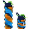 GMM Bottiglia Sportiva 500ML in Silicone, Borraccia sportiva riutilizzabile, Borraccia Pieghevole, senza BPA (Camouflage Azzurro)
