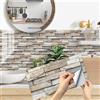 AMOYUN 12 pezzi Adesivi per Piastrelle, 15x30cm Adesivi Mattonelle Impermeabile PVC Autoadesivo Decorazione Adesivi Parete Wall Stickers per Piastrelle del Bagno e Della Cucina