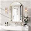 NEUWEABY Specchio da parete, specchio da parete ad arco per bagno, 60 x 90 cm ad arco con cornice in metallo, specchio da bagno dorato per arredamento, camera da letto, soggiorno