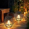 Ketom 2 Pezzi Lanterna Solare da Esterno, Lampada Solare da Giardino | IP65 Impermeabile LED Retro Illuminazione per Balcone Terrazza Festa Decorazione, Appendere/ In Piedi, Bianco Caldo, Esagono