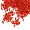Perlin 1100 perline in vetro da 4 mm, 6/0, perline pony trasparenti, per bambini, con intarsio rosso e argento