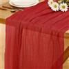 Baosind Runner da Tavolo Rosso in Stile Boho, 280 x 80 CM Runner da Tavolo in Garza, Adatto per Matrimoni, Compleanni, Natale, Tavole di Capodanno e Decorazioni ad Arco