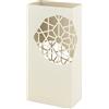 Baroni Home Portaombrelli Design Moderno in Metallo Squadrato, 2 Gancini, Vaschetta Scolapioggia Rimovibile 25x15x50 cm Bianco