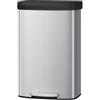 Garvee Pattumiera in acciaio inox da 80 l con coperchio, grande pattumiera da cucina, cestino in metallo antiruggine con bordo interno, manico posteriore, coperchio in plastica morbida