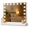 Teousev Hollywood Specchio Trucco con luci, Specchio Trucco con 17 lampade LED, Illuminato Specchio da Tavolo con 10x ingrandente, 60x52cm