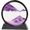 RCQD clessidra 3d sabbia paesaggio,paesaggio marino profondo a clessidra 3d,Pittura di Sabbia Che Scorre Display Decorazioni per la Casa e l'ufficio Giocattoli da Scrivania per Adulti (Viola, 7")