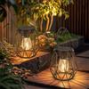 Ketom 2 Pezzi Lanterna Solare da Esterno, Lampada Solare da Giardino | IP65 Impermeabile LED Retro Illuminazione per Balcone Terrazza Festa Decorazione, Appendere/ In Piedi, Bianco Caldo, Diamante