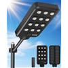 Gefolly G-13000W Lampione Solare Led Esterno con Telecomando, IP67 Impermeabile Lampioni Solari con Sensore di Movimento, 6500K Lampioni da Giardino Esterno per Garage Strada