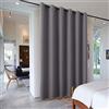 PONY DANCE Tenda Oscurante Termica da Interno per Camera da Letto | per Soggiorno Moderne, Divisorie, Separa Ambienti, con Anelli, Privacy, Anti-UV, Blackout, 1 Pezzo L 304 x A 243 CM, Grigio
