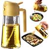 TrendPlain Spruzzino Olio per Friggitrice Aria 470ml, Dosatore Olio 2 in 1, Oliera Spray per Cucina, Insalata e Aceto, Accessori Cucina senza BPA - Giallo