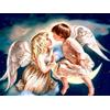 HUASHUZI 5d diy diamond painting angeli bambini diamanti painting kit arte pittura diamante foto ricamo punto croce per adulto foto poster decorazioni per la decorazione della parete di casa