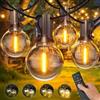 GPATIO Catena Luminosa Esterno con Telecomando 30M, Dimmerabile G40 Luce da Esterno con 50+2 Pz Plastica Bianca Calda Lampadine, Luci da Esterno Giardino Impermeabile per Feste in Giardino, Matrimonio