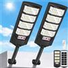 VOPHICHO 600W Lampione Solare Led Esterno, IP66 Impermeabile Lampione Stradale Faretto Solare con Sensore di Movimento, 6500K Lampioni da Giardino Esterno Luci Solari per Garage Strada, 2 Pezzi