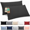 Dreamzie Federa Cuscino 40x70 cm, Set di 2 - Per i Cuscini 40x70cm - Federa da Cuscino - Copri Cuscino per Letto in Microfibra con Cerniera - Oeko-Tex, Nero