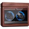Klarstein Porta Orologi Uomo, Box Carica Batterie per Orologi Automatici, Scatola Orologi, Scatola Porta Orologi con Mantenitore di Carica, Scatola del Tempo per Orologi 4 TDP, 3 Modalità di Rotazione