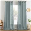 MIULEE Lino Tende Finestre con Occhielli Traslucido Blu Pietra 140x215 cm | 2 Pezzo, Tenda a Pannello, per Interni, Moderne a Vela Semitrasparente ,Adatte per Porte Balcone Soggiorno Camera da Letto