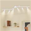 Ketom Faretti LED Soffitto GU10, Faretto LED Interno Orientabile 6 Luci | Binario Faretti Soffitto Industriale, Bianco, Lampadario Faretto Cucina, Lampade da Parete per Soggiorno, Senza Lampadina