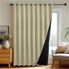 Deconovo Tenda Oscurante Totale da Interno, 300x260 cm, 1 Pannello | Termica Isolante Caldo e Freddo, Attenuano i Rumori, Moderne con Occhielli, per Camera e Soggiorno, Beige Chiaro