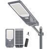 Gefolly SL-5800W Lampione Solare Led Esterno con Telecomando, IP67 Impermeabile Lampada Stradale Solare con Sensore di Movimento, 6500K Lampioni da Giardino Esterno Solari per Garage Strada